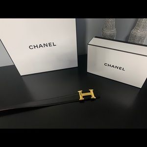 Hermès Black / Gold belt 100% Authentic